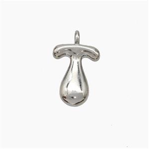 Copper letter Pendant, Platinum Plated, approx 10-12mm