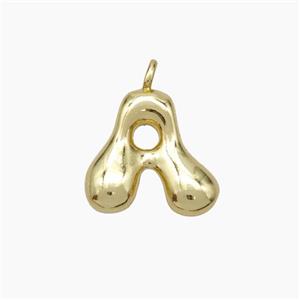 Copper Letter-A Pendant Gold Plated, approx 10-12mm