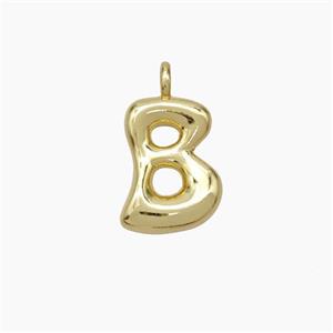 Copper Letter-B Pendant Gold Plated, approx 10-12mm