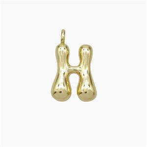 Copper Letter-H Pendant Gold Plated, approx 10-12mm