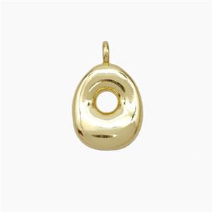 Copper letter Pendant, Gold Plated, approx 10-12mm