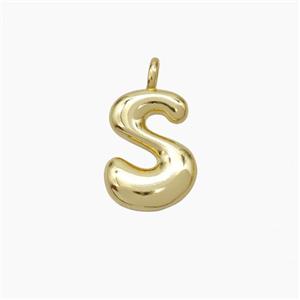 Copper letter Pendant, Gold Plated, approx 10-12mm