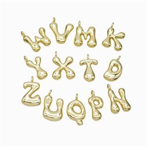 Copper letter Pendant, Gold Plated, approx 10-12mm
