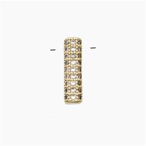 Copper letter Pendant Pave Zircon, Gold Plated, approx 10-13mm