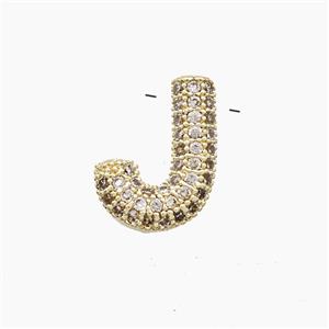 Copper letter Pendant Pave Zircon, Gold Plated, approx 10-13mm
