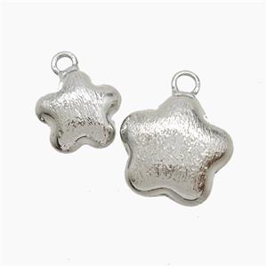 Copper Star Pendant Brushed Platinum Plated, approx 16mm