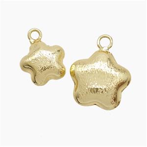 Copper Star Pendant Brushed Gold Plated, approx 16mm