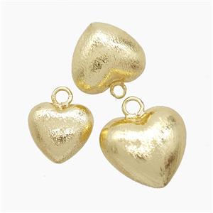 Copper Heart Pendant Brushed Gold Plated, approx 20mm
