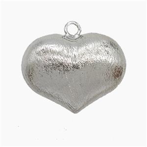 CCopper Heart Pendant Brushed Platinum Plated, approx 30mm