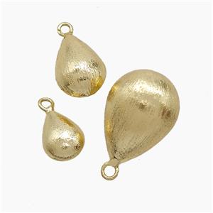 Copper Teardrop Pendant Brushed Gold Plated, approx 16.5x28mm