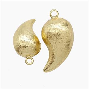 Copper Teardrop Pendant Brushed Gold Plated, approx 18-30mm