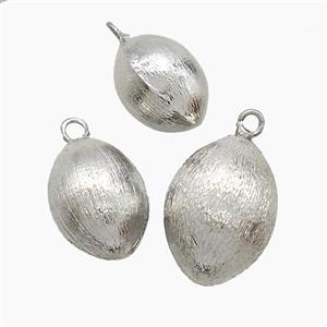 Copper Rice Pendant Brushed Platinum Plated, approx 18-25mm