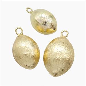 Copper Rice Pendant Brushed Gold Plated, approx 18-25mm