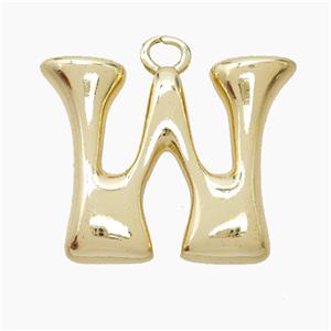 Copper Letter-W Pendant Gold Plated, approx 20-24mm