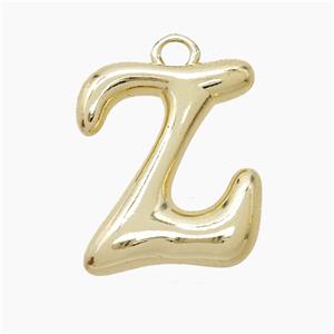 Copper Letter-Z Pendant Gold Plated, approx 20-24mm