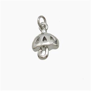 Copper Mushroom Pendant Platinum Plated, approx 8.5mm