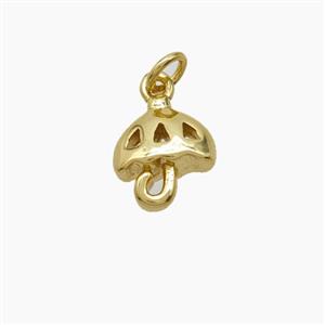 Copper Mushroom Pendant Gold Plated, approx 8.5mm