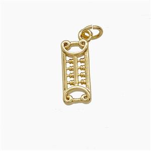 Copper Lucky Abacus Pendant Gold Plated, approx 5-12mm