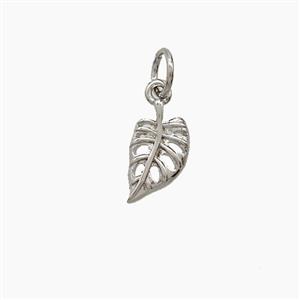Copper Leaf Pendant Platinum Plated, approx 6-10mm