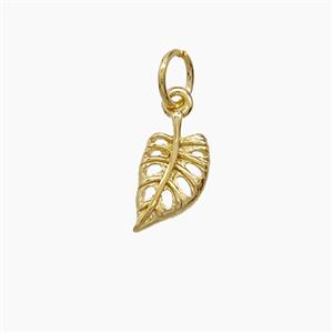 Copper Leaf Pendant Gold Plated, approx 6-10mm