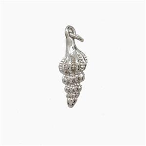 Copper Conch Shell Pendant Platinum Plated, approx 5-13mm