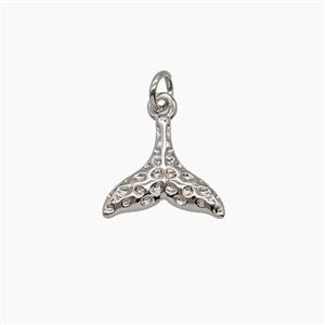 Copper Mermaid-Tail Pendant Platinum Plated, approx 10-11.5mm