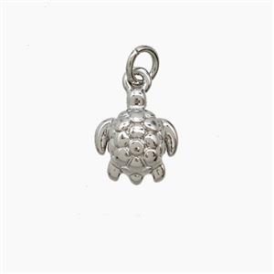 Copper Tortoise Pendant Platinum Plated, approx 8-9mm