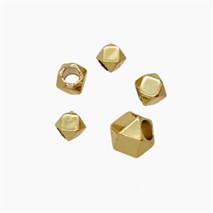 Copper Polyhedron Beads Faceted Gold Plated, approx 2mm