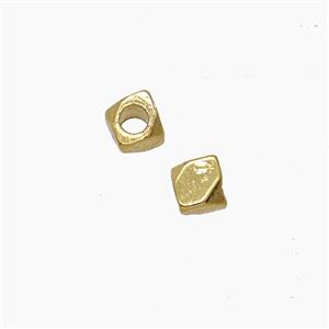 Copper Polyhedron Beads Faceted Gold Plated, approx 3mm