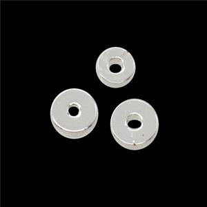 Copper Heishi Spacer Beads Shiny Silver, approx 5mm