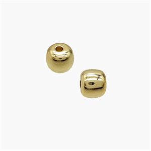 Copper Barrel Beads Gold Plated, approx 5-6mm