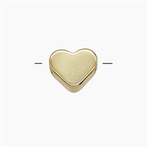 Copper Heart Beads Gold Plated, approx 7-8mm
