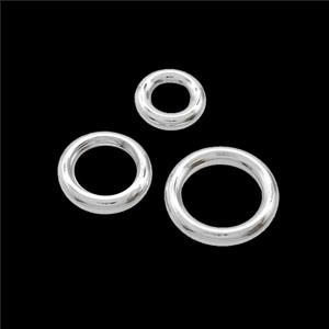 Copper Rings Connector Circle Shiny Silver, approx 10mm