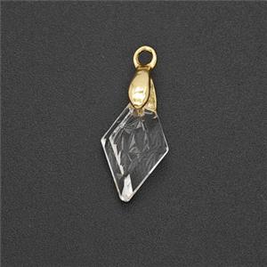 Clear Acrylic Rhombus Pendant, approx 8-15mm