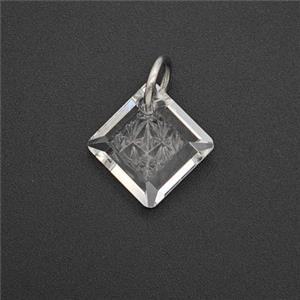 Clear Acrylic Rhombus Pendant, approx 13mm