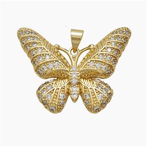 Copper Pendant Pave Zircon, Gold Plated, approx 23-30mm