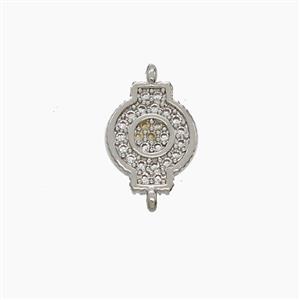 Copper Pendant Pave Zircon, Gold Plated, approx 8.5-11mm