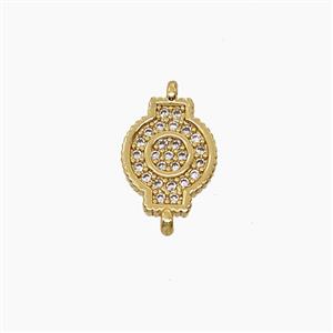 Copper Pendant Pave Zircon, Gold Plated, approx 8.5-11mm