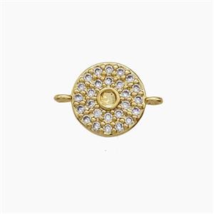 Copper Pendant Pave Zircon, Gold Plated, approx 10mm