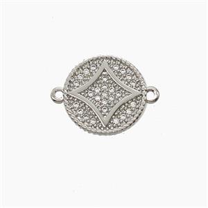 Copper Pendant Pave Zircon, Gold Plated, approx 12mm