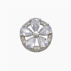 Copper Pendant Pave Zircon, Gold Plated, approx 14mm