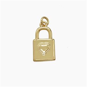 Copper Pendant Pave Zircon, Gold Plated, approx 8-12.5mm