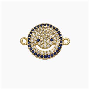Copper Pendant Pave Zircon, Gold Plated, approx 13mm