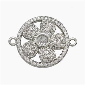Copper Pendant Pave Zircon, Gold Plated, approx 18mm