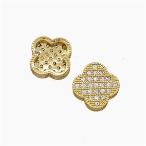 Copper Pendant Pave Zircon, Gold Plated, approx 10mm