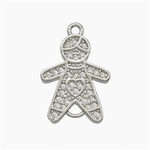 Copper Pendant Pave Zircon, Gold Plated, approx 12.5-16mm