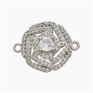 Copper Pendant Pave Zircon, Gold Plated, approx 16.5mm