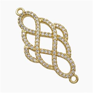 Copper Pendant Pave Zircon, Gold Plated, approx 16.5-27mm