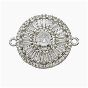 Copper Pendant Pave Zircon, Gold Plated, approx 19mm