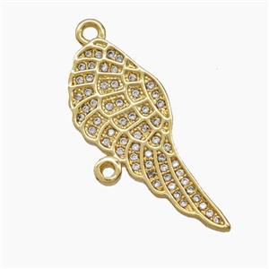 Copper Pendant Pave Zircon, Gold Plated, approx 10-26mm